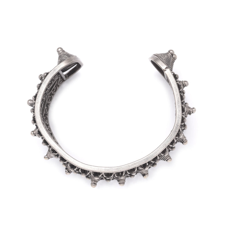 White Metal Miao Tribal Cuff | Indigo Oriental Antiques