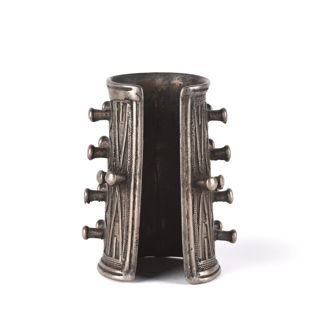 White Metal Tribal Bangle From Nagaland - 19thC | Indigo Oriental Antiques