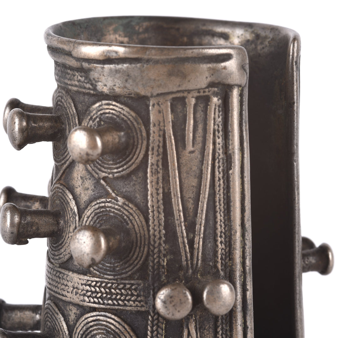 White Metal Tribal Bangle From Nagaland - 19thC | Indigo Oriental Antiques