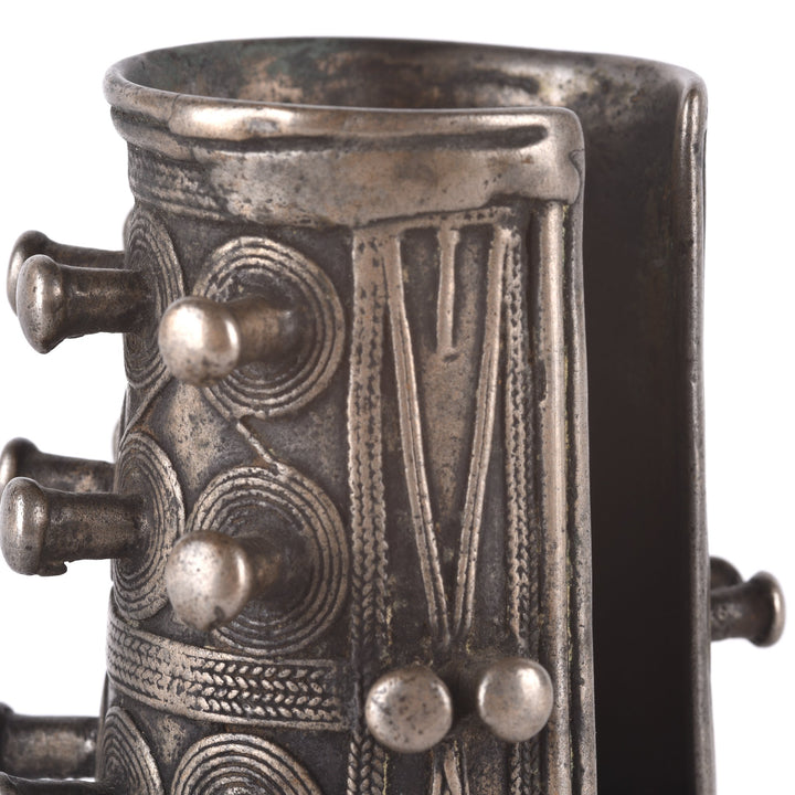 White Metal Tribal Bangle From Nagaland - 19thC | Indigo Oriental Antiques