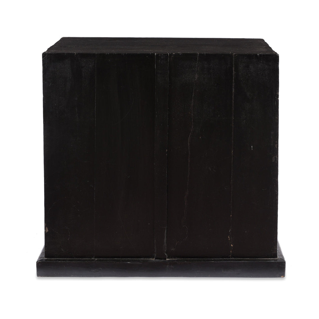 Reverse Of Black & Red Lacquer Book Cabinet from China - 19th Century | Indigo Antiques