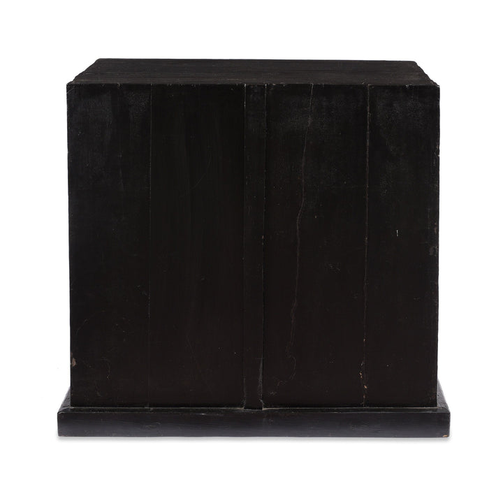 Reverse Of Black & Red Lacquer Book Cabinet from China - 19th Century | Indigo Antiques