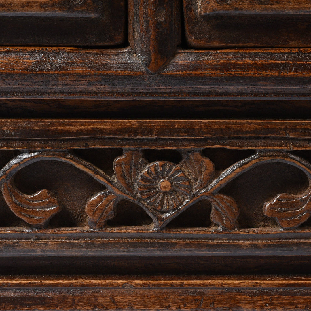 Carving Detail From Bleached Elm and Poplar Kang Table From Shanxi  - 19thC | Indigo Antiques