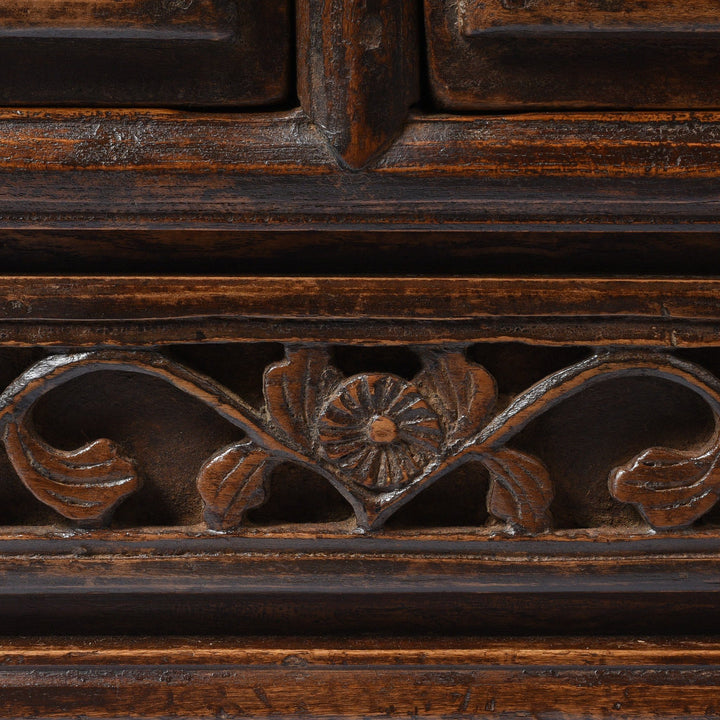 Carving Detail From Bleached Elm and Poplar Kang Table From Shanxi  - 19thC | Indigo Antiques