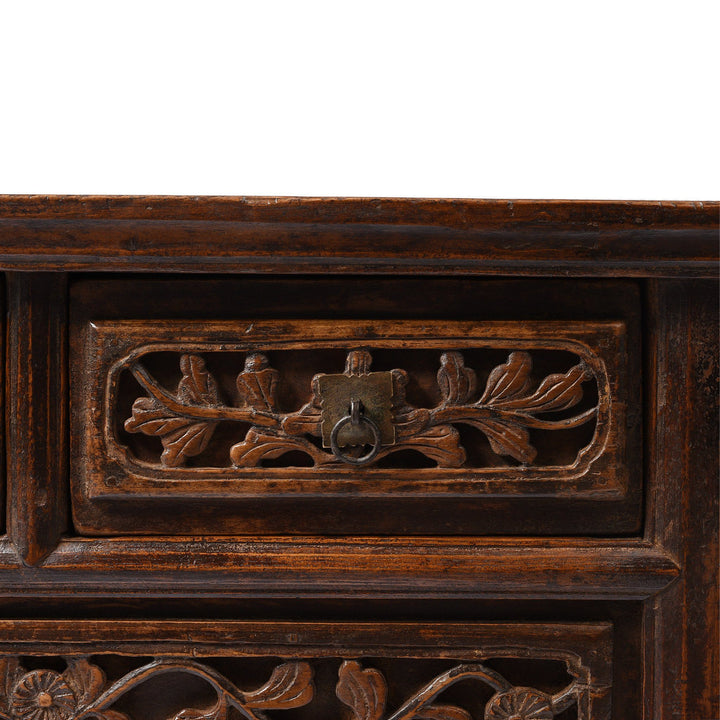 Draw Detail From Bleached Elm and Poplar Kang Table From Shanxi  - 19thC | Indigo Antiques
