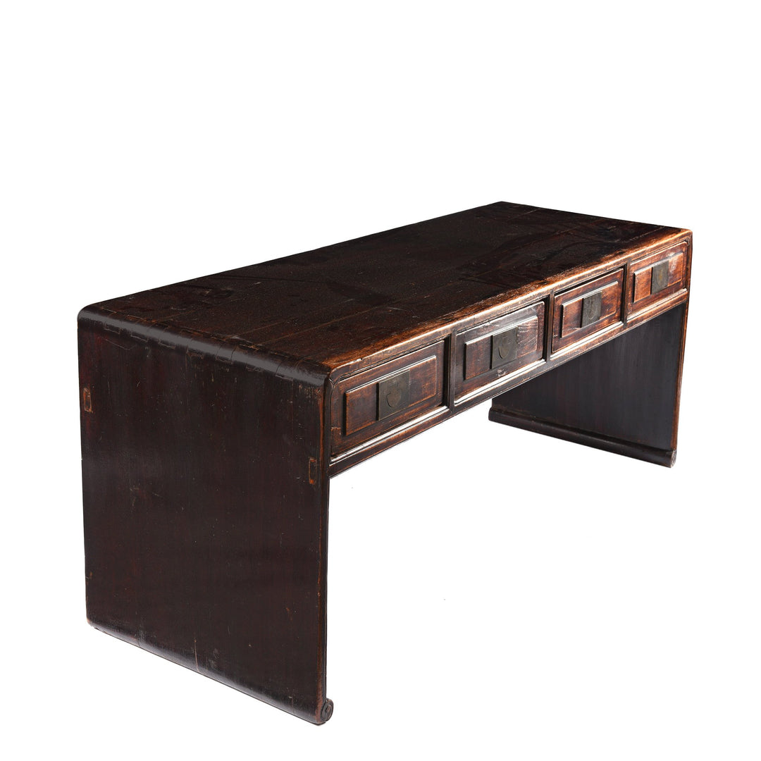 Side view of a Chinese Catalpa Kang Table From Tianjin - 19thC | Indigo Antiques
