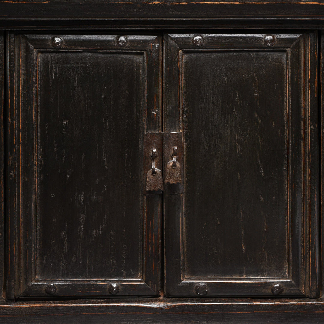 Door Detail From Elm Kang Cabinet From Shanxi - Ca 85 Yrs Old | Indigo Antiques