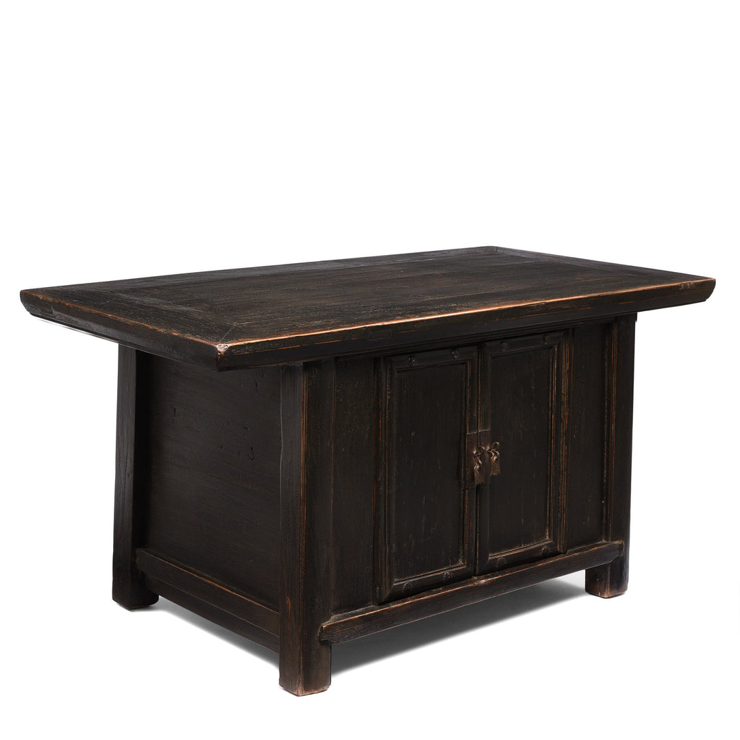 Corner View Of Elm Kang Cabinet From Shanxi - Ca 85 Yrs Old | Indigo Antiques