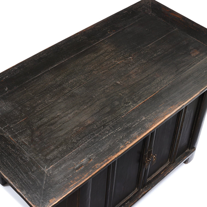 Surface Detail Of Elm Kang Cabinet From Shanxi - Ca 85 Yrs Old | Indigo Antiques