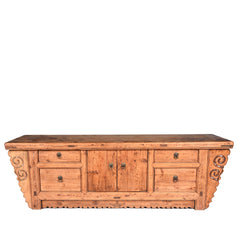 Low Chinese Kang Cabinet From Gansu - 19thC Low Chinese Kang Cabinet From Gansu - 19thC