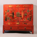 Painted Cabinet On Stand From Gansu - Ca 90 yrs old