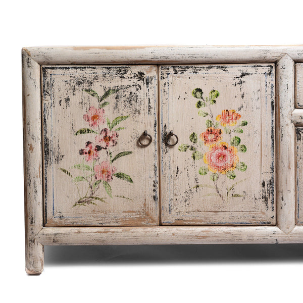Painted Kang Sideboard Made From Old Pine - From Mongolia