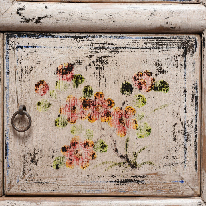 Painting Detail From Painted 'Kang' Low Cabinet From Mongolia | Indigo Antiques