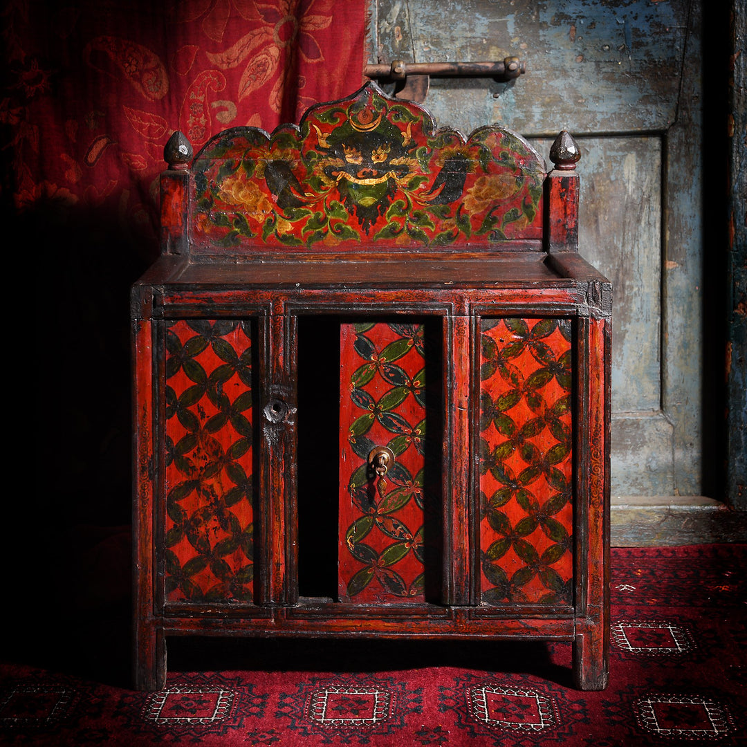 Antique Painted Tibetan Prayer Table With Original Painting - 19thC century | Indigo Antiques