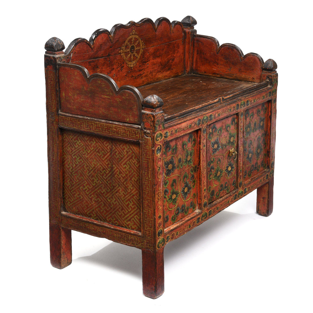 Side Of Painted Tibetan Prayer Table - 19thC | Indigo Antiques