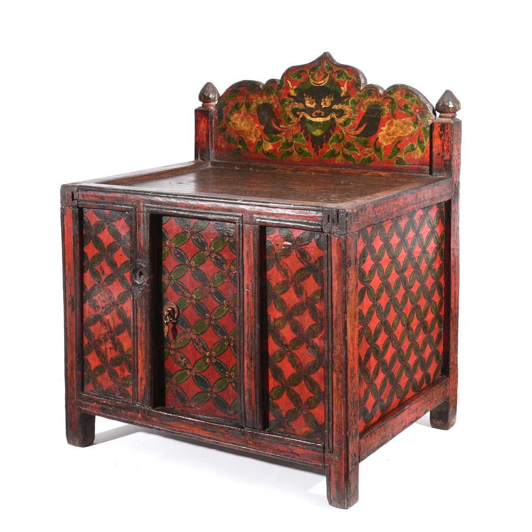 Antique Painted Tibetan Prayer Table With Original Painting - 19thC century | Indigo Antiques