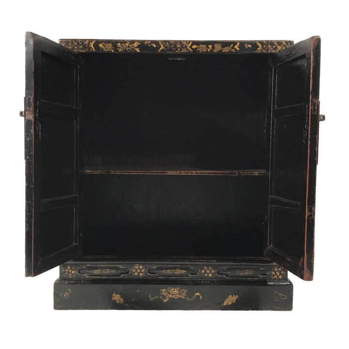 Red & Black Lacquer Painted Book Cabinet from China - 19thC | Indigo Oriental Antiques