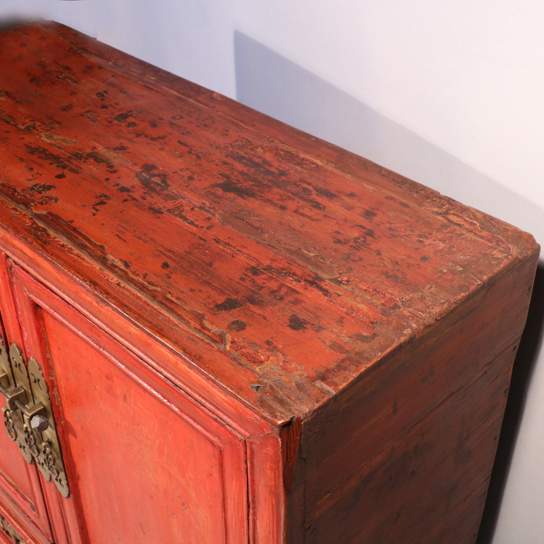 Red Lacquer Cabinet from Shanxi, China - 19thC | Indigo Oriental Antiques