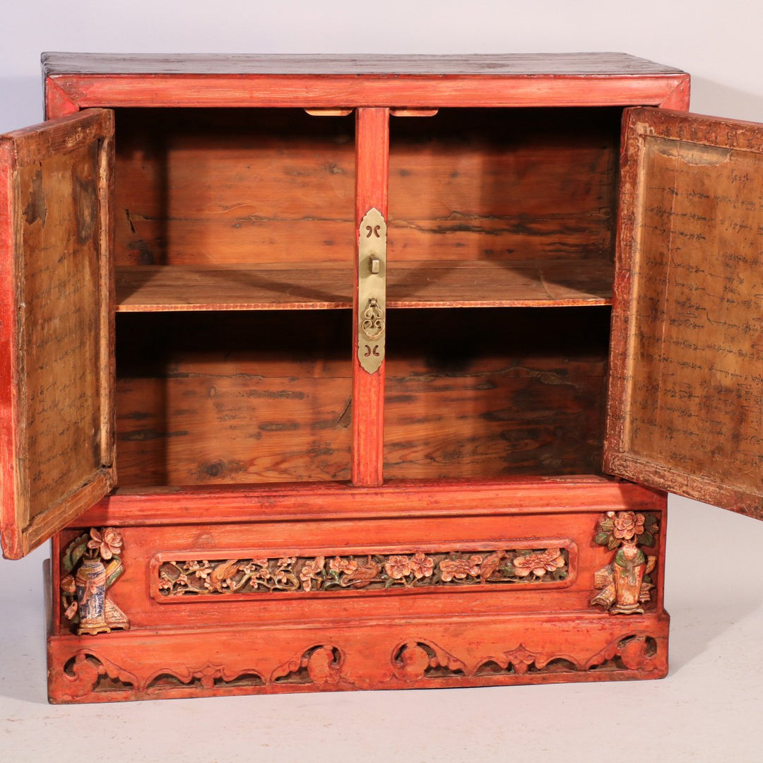 Red Lacquer Cabinet from Shanxi, China - 19thC | Indigo Oriental Antiques