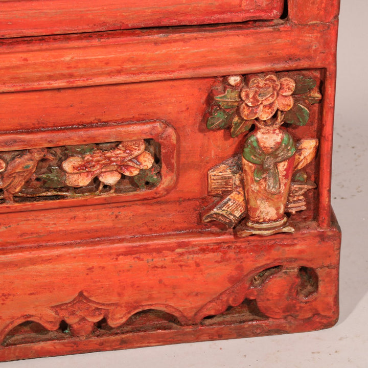 Red Lacquer Cabinet from Shanxi, China - 19thC | Indigo Oriental Antiques