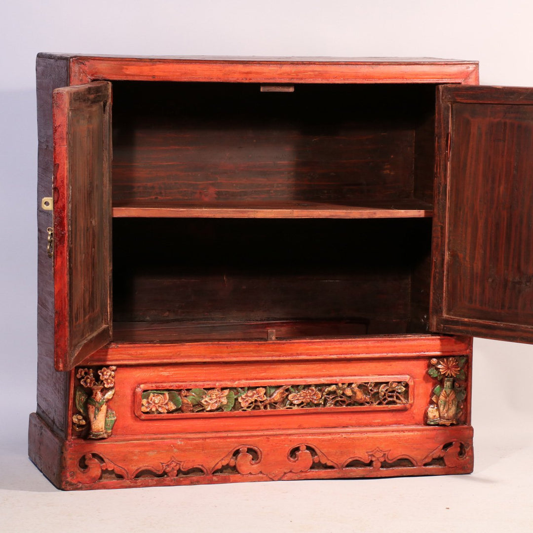 Red Lacquer Cabinet from Shanxi, China - 19thC | Indigo Oriental Antiques
