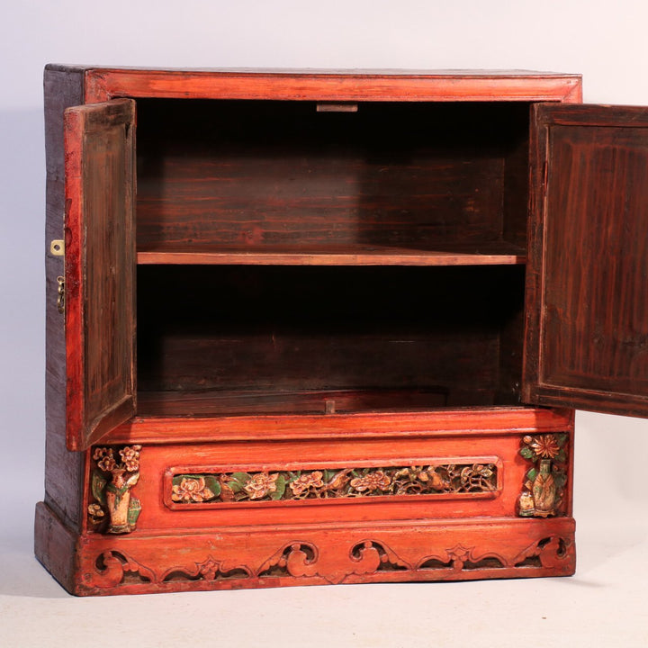 Red Lacquer Cabinet from Shanxi, China - 19thC | Indigo Oriental Antiques