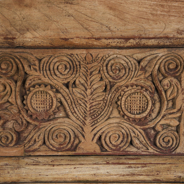 Carved Double Mirror Made From An Old Teak Window - 19thC (115 x 140cm)