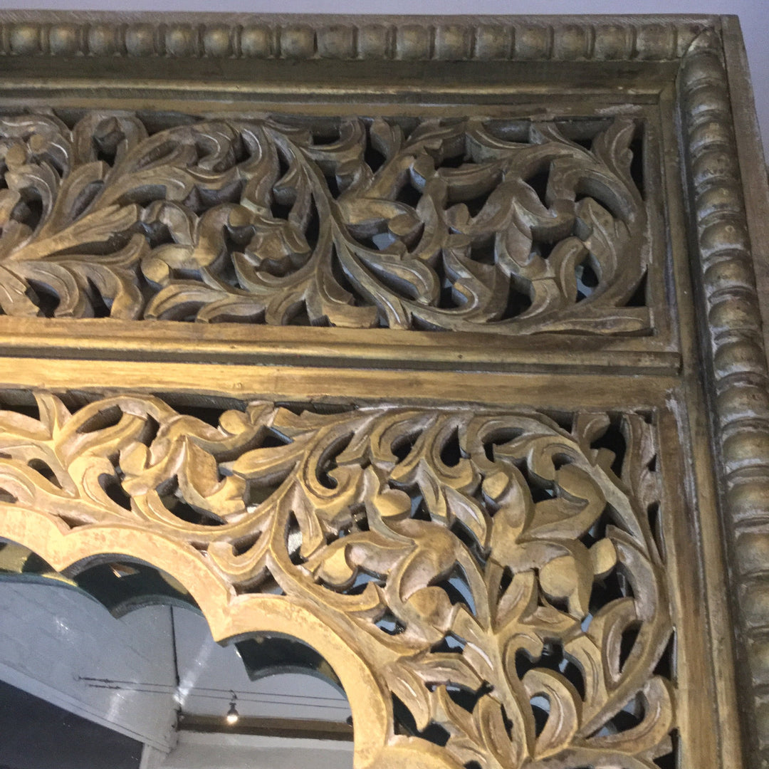 Carved Indian Mirror From Rajasthan | Indigo Oriental Antiques