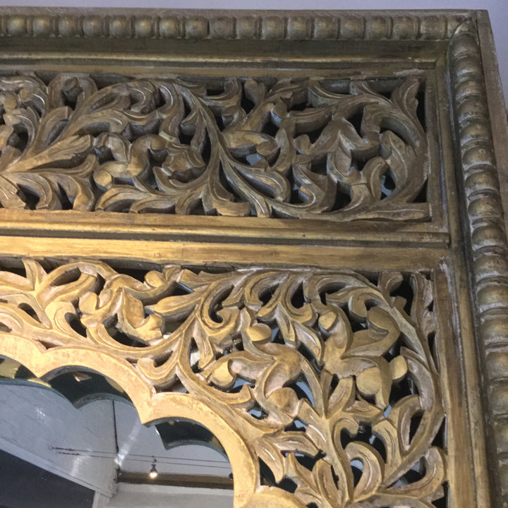 Carved Indian Mirror From Rajasthan | Indigo Oriental Antiques