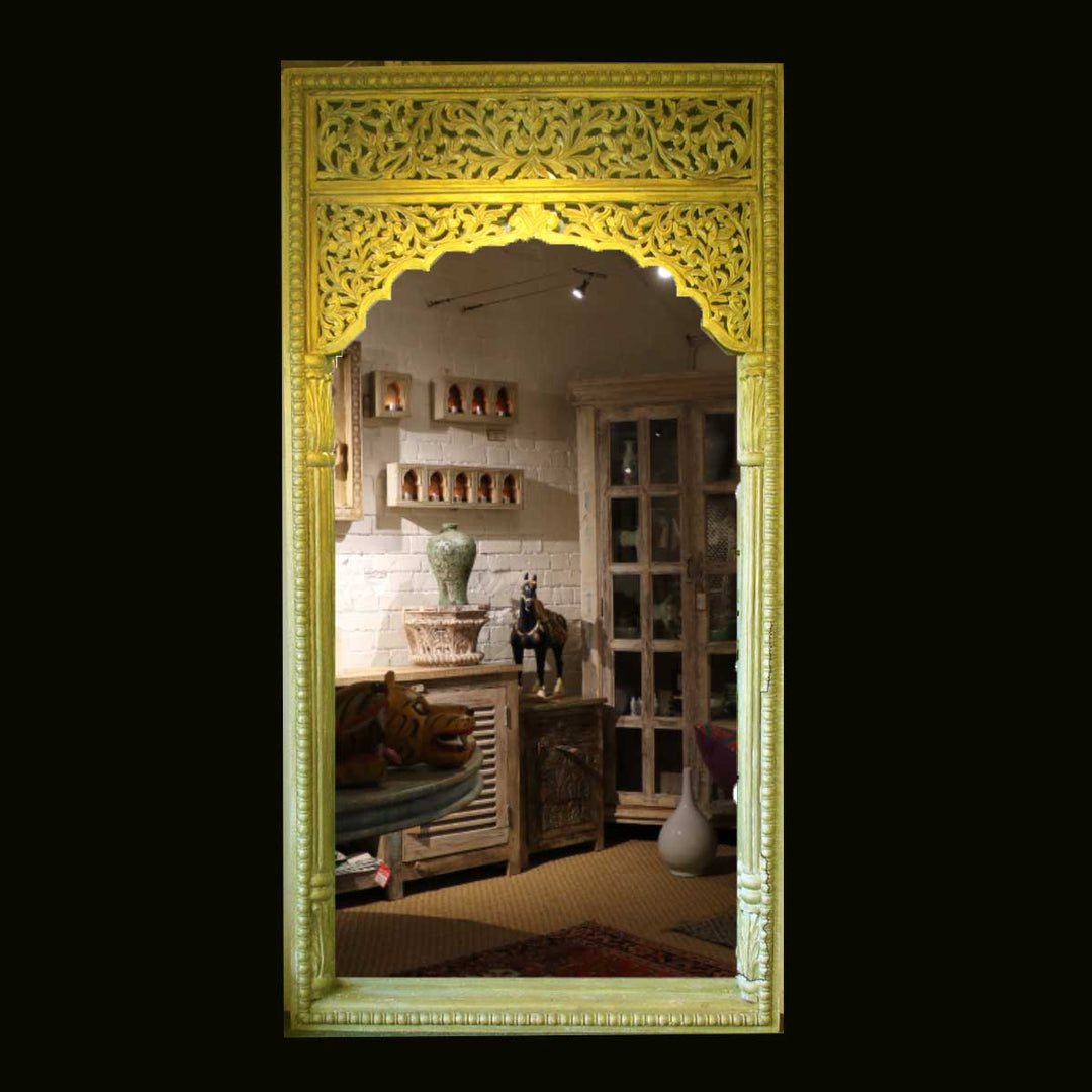 Carved Indian Mirror From Rajasthan | Indigo Oriental Antiques