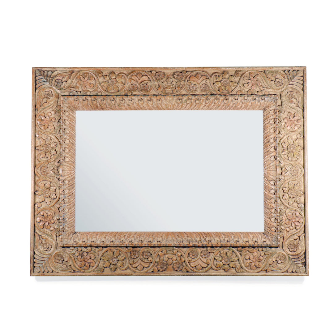Carved Indian Mango Wood Mirror | INDIGO ANTIQUES