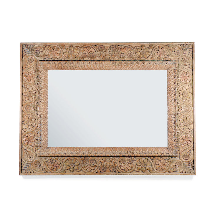 Carved Indian Mango Wood Mirror | INDIGO ANTIQUES