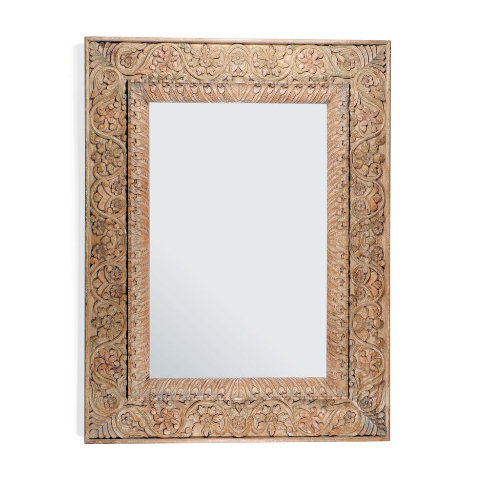 Carved Indian Mango Wood Mirror | INDIGO ANTIQUES