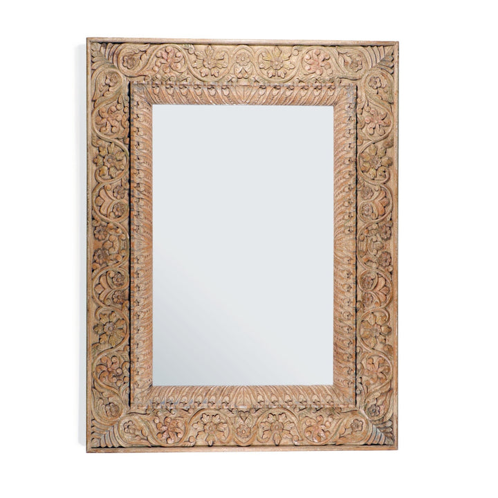 Carved Indian Mango Wood Mirror | INDIGO ANTIQUES