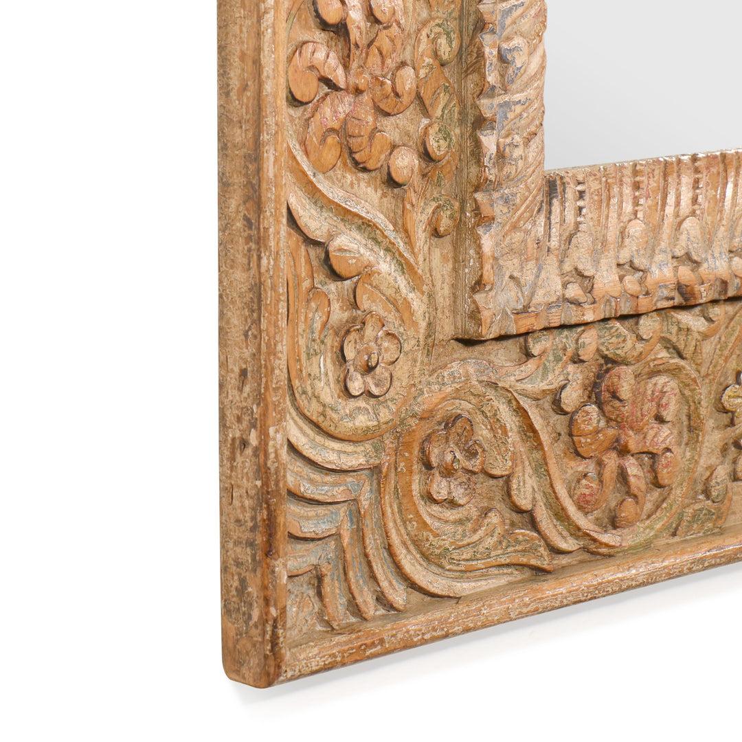 Carved Indian Mango Wood Mirror | INDIGO ANTIQUES
