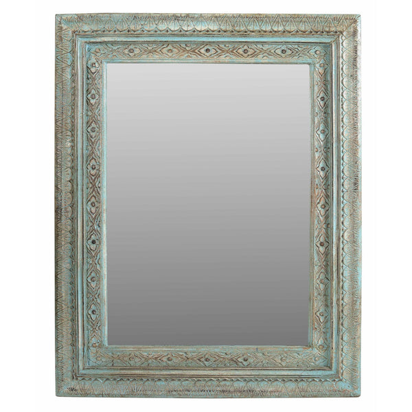 Carved Mango Wood Mirror