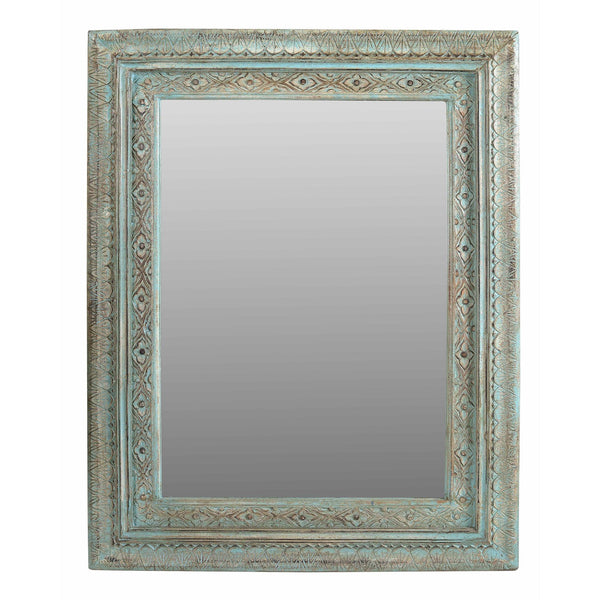 Carved Mango Wood  Mirror Frame with Painted Finish