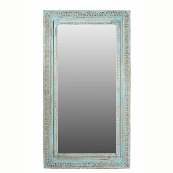 Carved Mango Wood  Mirror Frame with Painted Finish