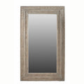 Carved Mango Wood Mirror with Lime Washed Finish
