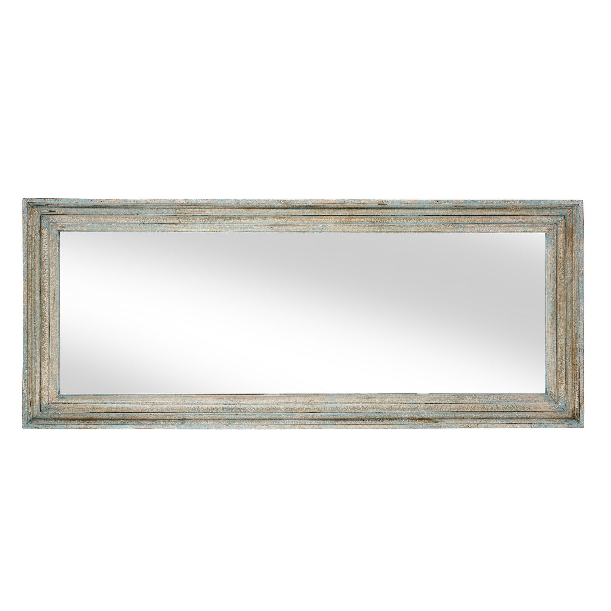 Carved Mango Wood Mirror With Paint Finish Landscape Orientation | Indigo Antiques