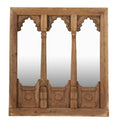 Carved Teak Triple Window Mirror - 19thC