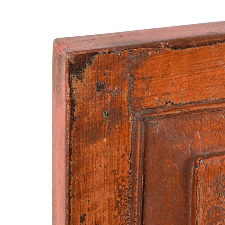 Painted Indian Mihrab Mirror Frame Made From Old Teak - 35 x 3 x 45 (wxdxh cms) - A6056V3