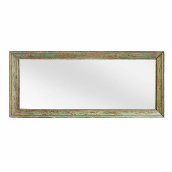 Green Painted Indian Mirror (144 x 61cm)