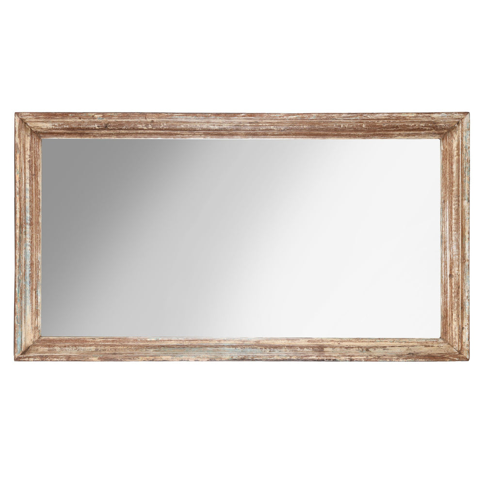 Indian Mirror Made From An Old Teak Window - 19thC | Indigo Antiques