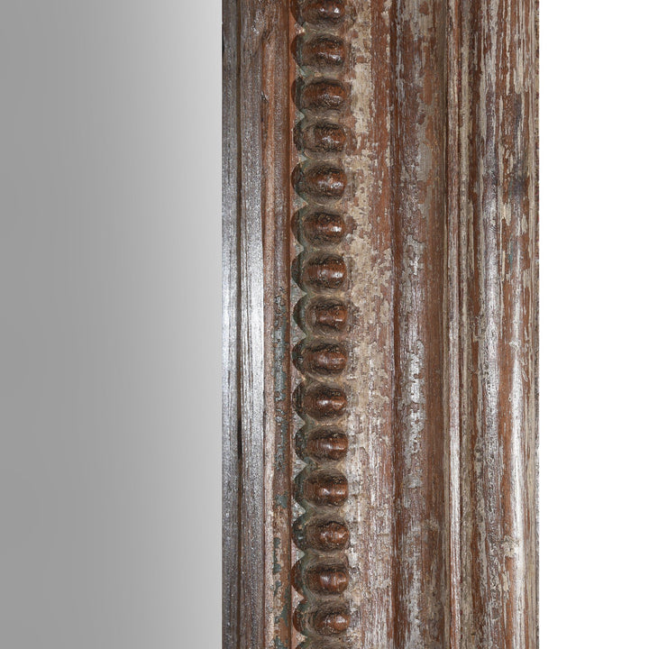 Indian Mirror Made From An Old Teak Window - 19ThC