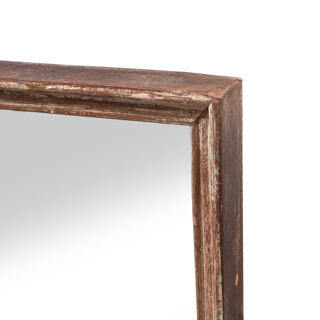Depth Detail From Indian Mirror Made From An Old Teak Window - Ca 1920 | Indigo Antiques