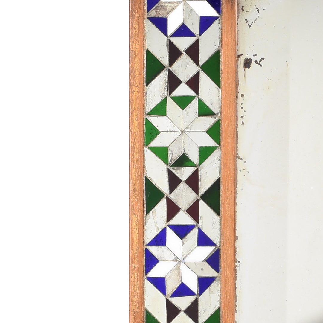 Detail From Indian Mosaic Glass Mirror - Ca 1920 | Indigo Antiques