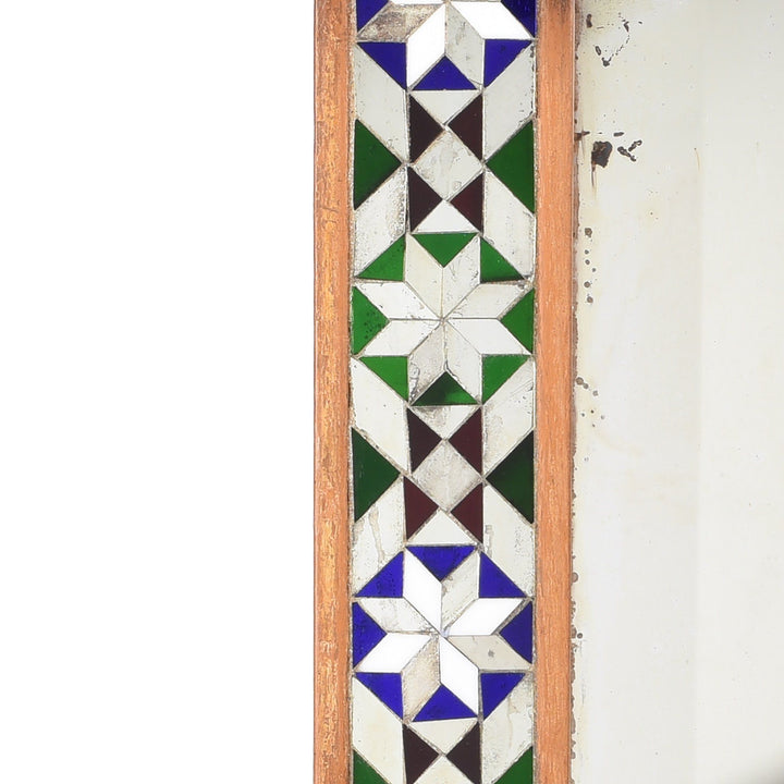 Detail From Indian Mosaic Glass Mirror - Ca 1920 | Indigo Antiques