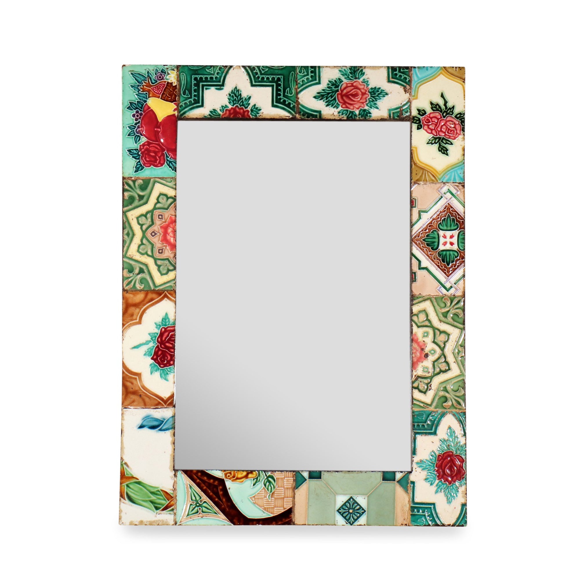 Mirror Made From Old Japanese Ceramic Tiles - 43 x 3 x 61 (wxdxh cms) - A5975V4