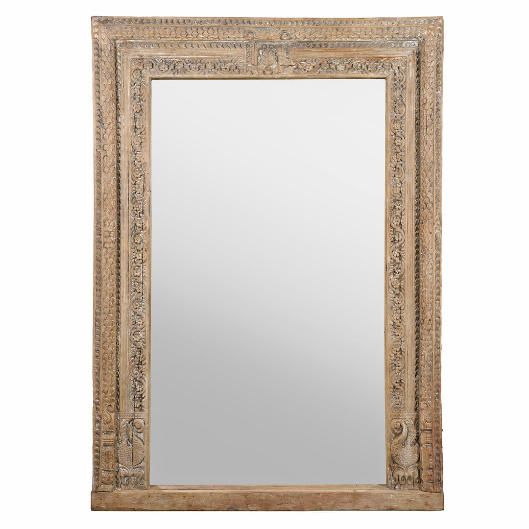 Mirror Made From An Old Carved Teak Door - 19thC | Indigo Antiques